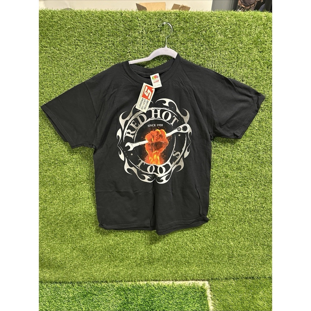 Snap On Tools Mens Red HotWrench Flames Graphic T-Shirt Black Large NWT
